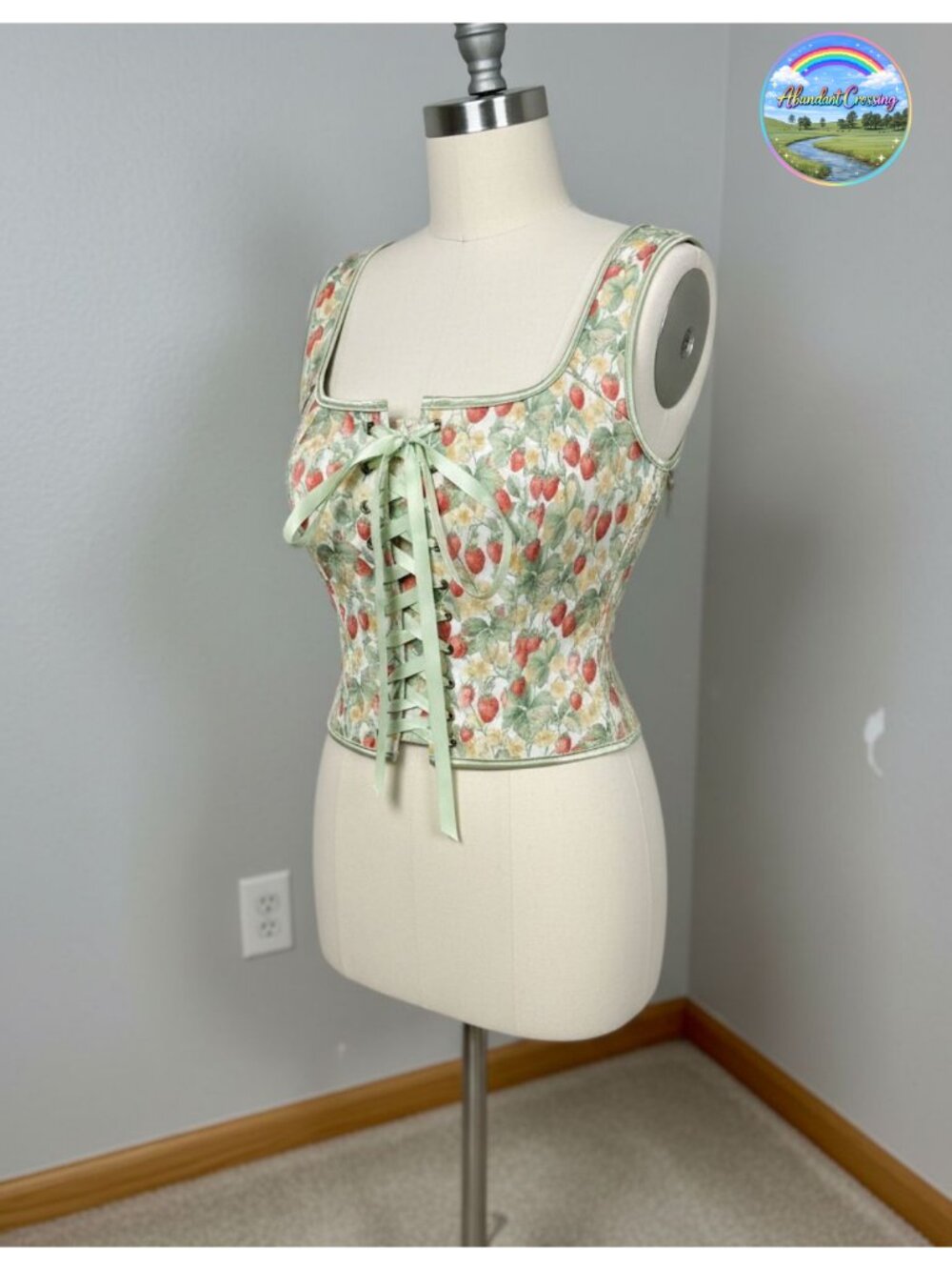Scarlet Darkness Corset Top Renaissance Floral Costume Lace-Up Bustier